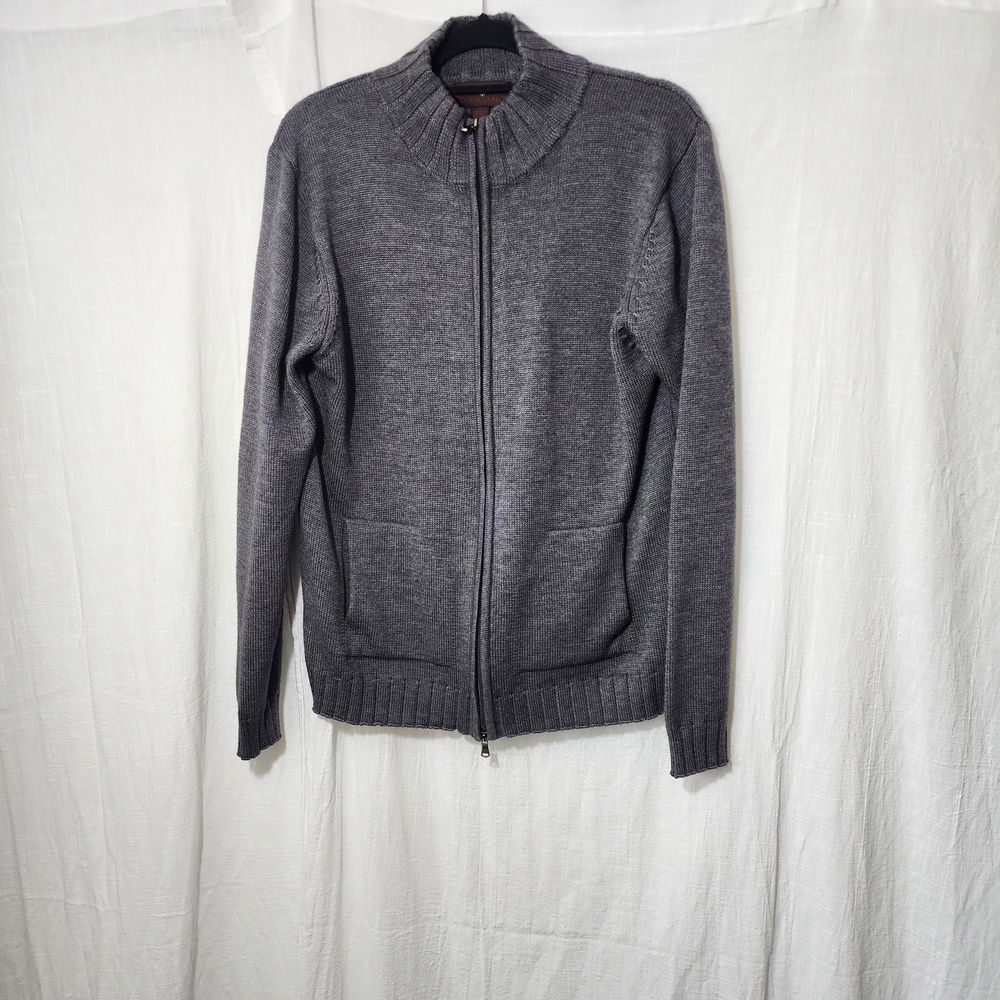 Toscano Men's Gray Zip-Up Sweater